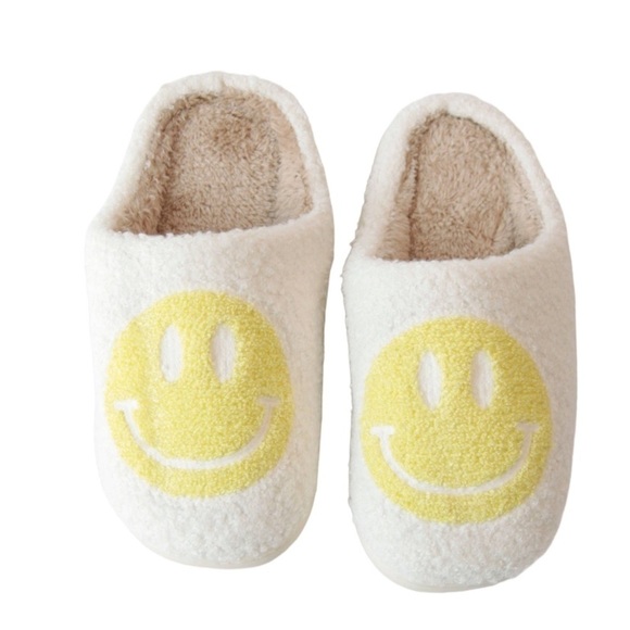 Shoes - Lemon Smiley Face Slippers